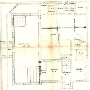 Scale drawing of Up End school